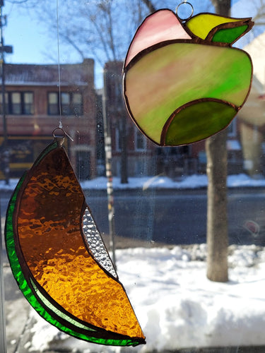 Cantalope & Pink Lady Apple Stained Glass