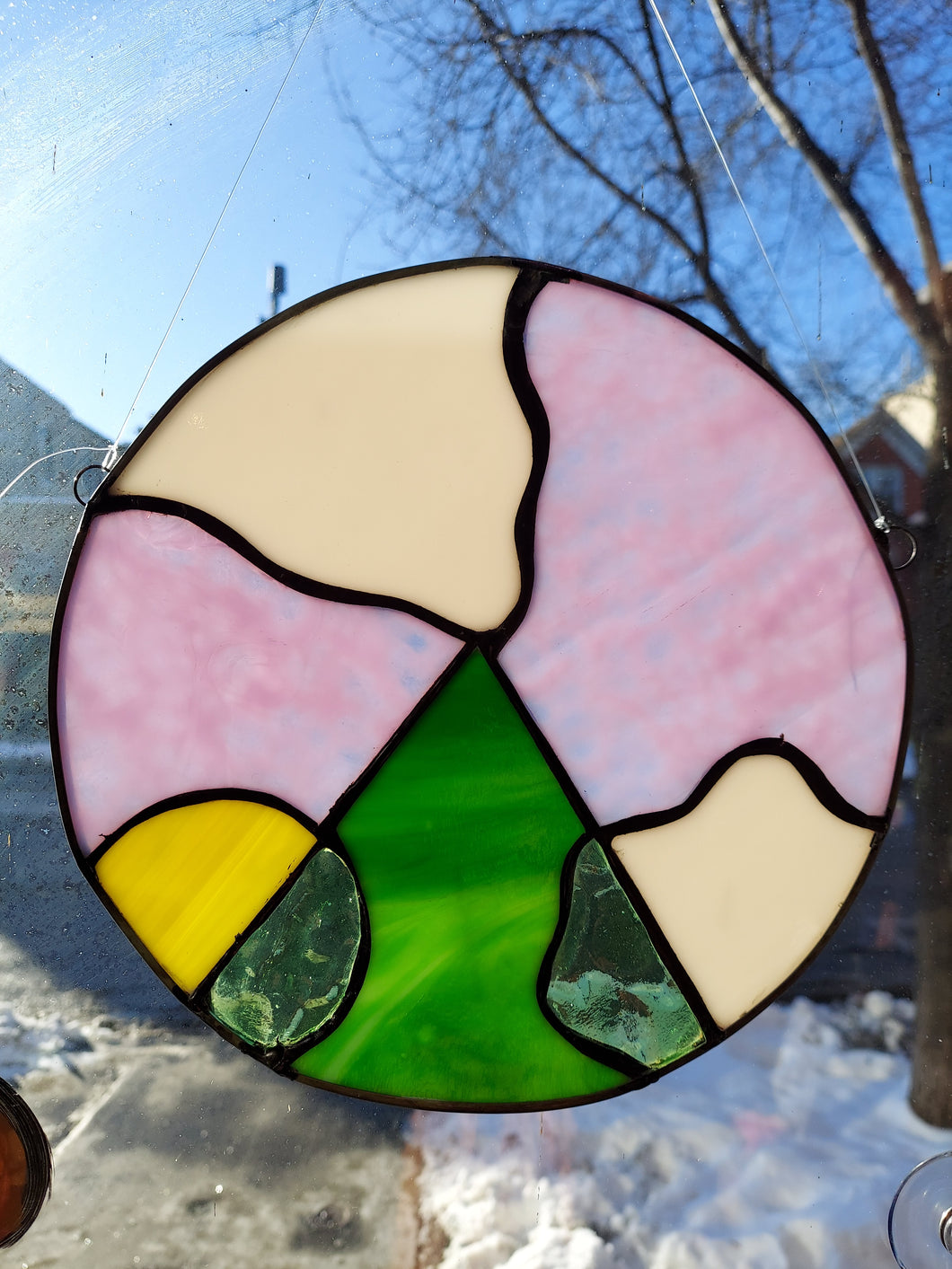 Stained Glass Mountains Suncatcher Pattern