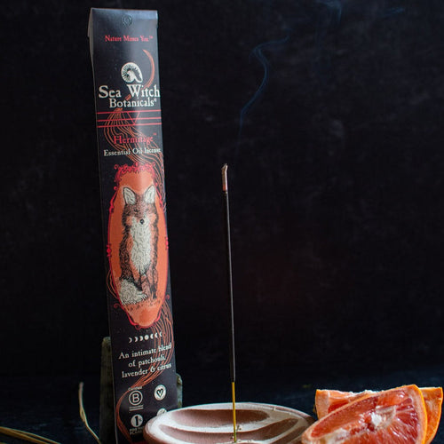HERMITAGE INCENSE: WITH ALL-NATURAL PATCHOULI, PINK GRAPEFRUIT, LAVENDER ESSENTIAL OILS