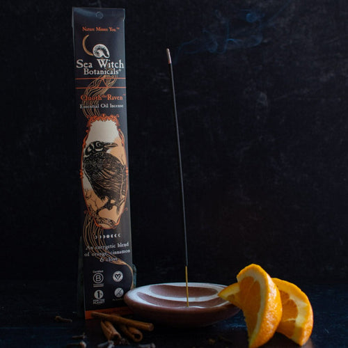 QUOTH THE RAVEN INCENSE: WITH ALL-NATURAL ORANGE, CINNAMON, CLOVE ESSENTIAL OILS